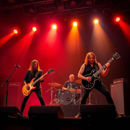 A rock band performing live on stage